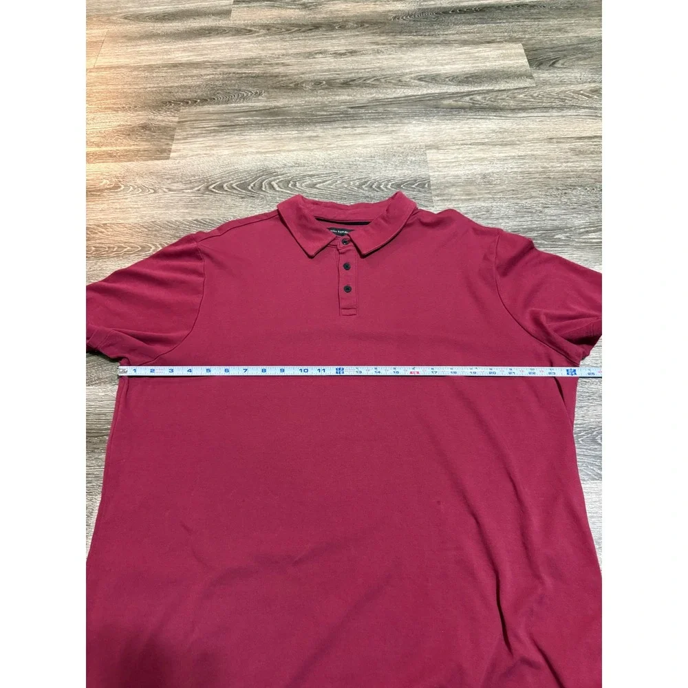 Banana Republic Mens Polo Shirt Burgundy Maroon Short Sleeve Cotton XL Preppy